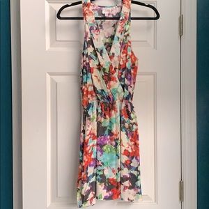 Parker Silk Racerback Floral Dress XS